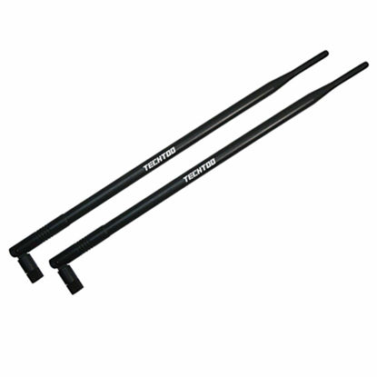 Picture of TECHTOO 9dBi Omni WiFi Antenna with RP-SMA Connector for Wireless Network Router/USB Adapter/PCI PCIe Cards/IP Camera/Wireless Range Extender(2-Pack)