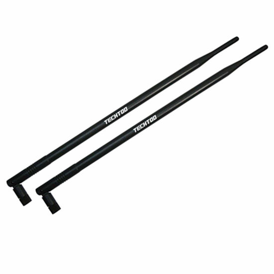 Picture of TECHTOO 9dBi Omni WiFi Antenna with RP-SMA Connector for Wireless Network Router/USB Adapter/PCI PCIe Cards/IP Camera/Wireless Range Extender(2-Pack)