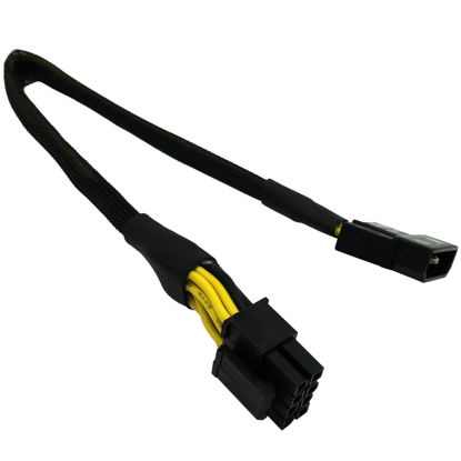 Picture of COMeap LP4 Molex Male to CPU 8 Pin (4+4) EPS-12V Power Adapter Converter Sleeved Cable 13-inch(33cm)