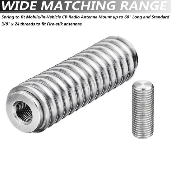 GetUSCart- Wadoy SS-3H CB Antenna Spring Mount, Stainless Steel Antenna ...