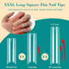 Picture of 504PCS 3XL Tapered Square Nail Tips, Clear Nail Tips for Acrylic Nails Professional, Half Cover Extra Long False Nail Tips Fake Artificial Nail Extension French Nails for Nail Salon Home DIY,12 Sizes