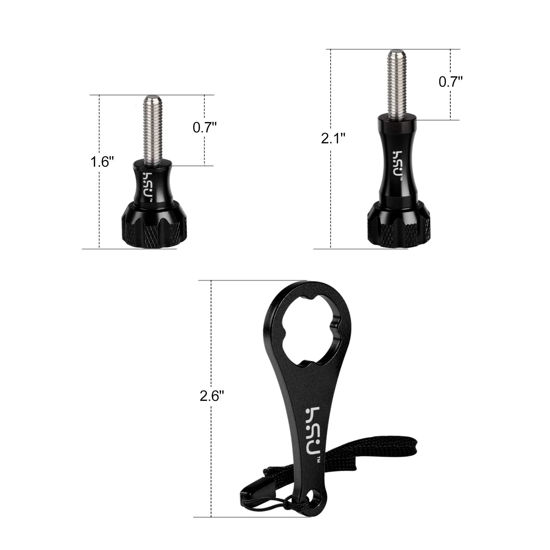 GetUSCart HSU Aluminum Thumbscrew Set + Wrench for Gopro Session,Hero