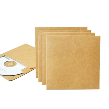 Picture of 25Pcs Brown Kraft Paper CD DVD Sleeves Retro DVD Envelopes Cardboard Storage Cases Keepers Holder for CD/DVD Packaging or Store
