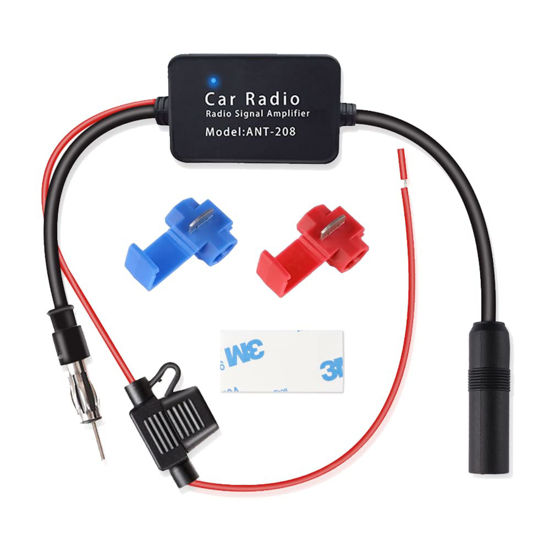GetUSCart- Hidden Car Antenna Booster Amplifier Strengthen 25db,Universal  12V FM AM Radio Antenna Adapter for Car Stereo,Audio,Radio,Media,Head Unit  Receiver