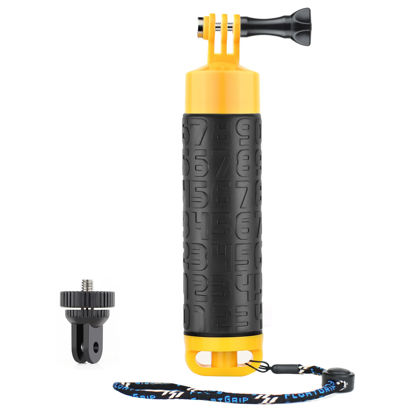 Picture of SOONSUN Floating Hand Grip Compatible with GoPro Hero 11 10 9 8 7 6 5 4 3 2 1 Session Fusion Max, Osmo Action, SJCAM, Waterproof Handler and Handle Mount Accessies Kit for Action Camera Water Sports