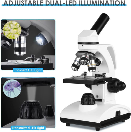 GetUSCart 40X1000X Microscopes for Students Kids Adults, Cordless