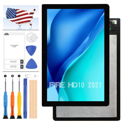 Picture of 10.1" for Amazon Fire HD 10 HD10 2021 11th Generation T76N2B Screen Replacement Fire HD10 Plus T76N2P LCD Display Touch Panel Digitizer Glass Full Assembly Parts Kit with Free Repair Tools