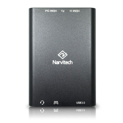 Picture of Narvitech NJ300, External Capture Card. 4K60 Passthrough, Stream and Record in 1080P60 with ultra-low latency on PS5, PS4, Xbox Series X/S, in OBS and more, on PC and Mac. Supports Party Chat capture.