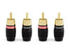 Picture of Sewell Deadbolt RCA Plugs with Fast-Lock Technology, 2 Pair (4 Pieces), Premium Solderless RCA Plugs