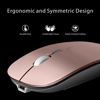 Picture of Uciefy Q5 Slim Rechargeable Wireless Mouse, 2.4G Portable Optical Silent Ultra Thin Wireless Computer Mouse with USB Receiver and Type C Adapter, Compatible with PC, Laptop, Desktop (Rose Gold)