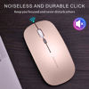 Picture of Uciefy Q5 Slim Rechargeable Wireless Mouse, 2.4G Portable Optical Silent Ultra Thin Wireless Computer Mouse with USB Receiver and Type C Adapter, Compatible with PC, Laptop, Desktop (Rose Gold)