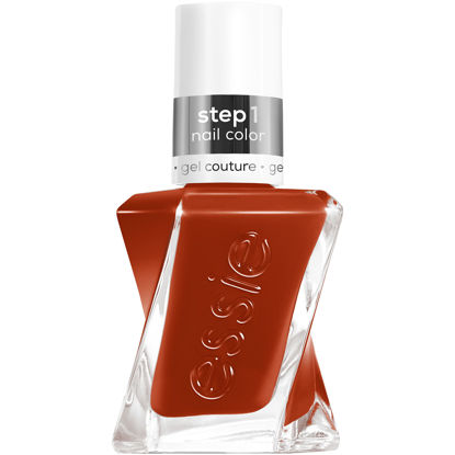 Picture of Essie Gel Couture Long-Lasting Nail Polish, 8-Free Vegan, Amber Brown, Fab Florals, 0.46 fl oz