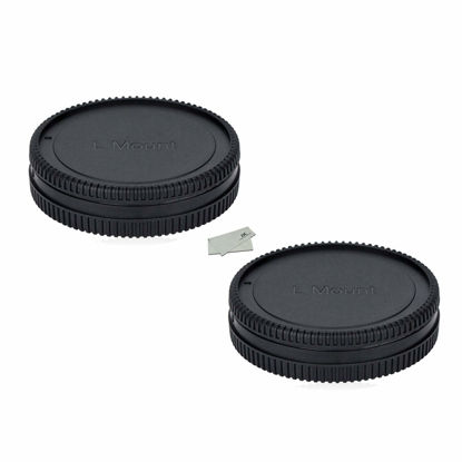 Picture of (2 Packs) Body Cap and Rear Lens Cap Kit for Leica L Mount Cameras and Leica L Mount Lens, fit Panasonic S5II DC-S5M2 S1 S1R S1H DC-S5 Leica SL (Typ601) CL SL2-S Sigma FP Sigma FP L