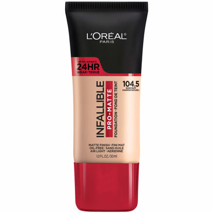 Picture of L’Oréal Paris Cosmetics Infallible Pro-Matte Blendable Foundation, Oil Free, 104.5 Nude Buff, 1 fl. oz.