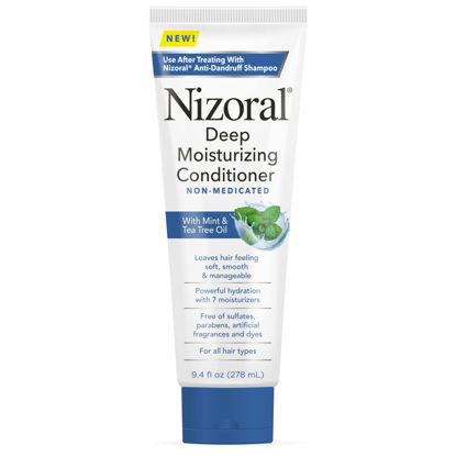Picture of Nizoral Deep Moisturizing Conditioner with Mint & Tea Tree Oil for All Hair Types - Free of Sulfates, Parabens, Artificial Fragrances and Dyes, 9.4 oz