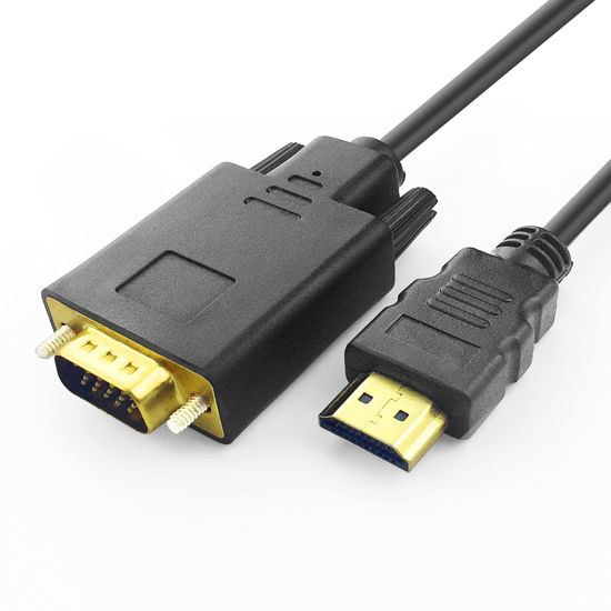 PeoTRIOL HDMI to VGA Cable, 1080P HDMI Male to VGA Male M/M Video Converter  Cord VGA Adapter Compatible with HDMI Desktop, Laptop, DVD to 15 Pin D-SUB