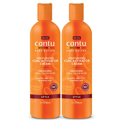 Picture of Cantu Moisturizing Curl Activator Cream for Natural Hair with Pure Shea Butter, 12 fl oz (Pack of 2) (Packaging May Vary)