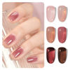 Picture of GAOY Rose Garden Jelly Gel Nail Polish of 6 Transparent Nude Red Pink Brown Colors Sheer Gel Polish Kit for Salon Gel Manicure and Nail Art DIY at Home