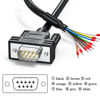 Picture of JUXINICE DB9 Male Connector RS232 Serial Extension Cable,D-SUB 9-Pin Male Adapter to Bare Wire, 9 Wire All Provided with Wiring Terminals-Black (DB9 Male 5FT)