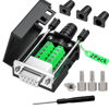 Picture of JUXINICE 2PCS DB9 Female adapters, Easy to useDIY RS232/485 Serial Cable, No Soldering Needed DB9 Serial connectors with Bolts Nuts Tail Pipes and Screwdriver