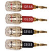 Picture of CNCESS CESS-220 Pin Banana Plug to 4mm Female Banana Jack/Speaker Wire, 4 Pack (Braided-Type to 4mm)