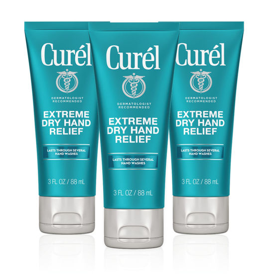 Picture of Curl Extreme Dry Hand Cream, Travel Size Lotion for Dryness Relief, Easily Absorbed Hand Cream for Long-Lasting Relief after Washing Hands, with Eucalyptus Extract, 3 Fl Oz (Pack of 3)