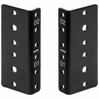 Picture of NavePoint 2U Vertical Rack Rail Pair DIY Kit with Hardware, Black