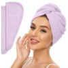 Picture of Microfiber Hair Towel for All Hair Style, 2 Pack Quick Drying Hair Turban - Perfect for Women, Men and Kids (Light Purple)