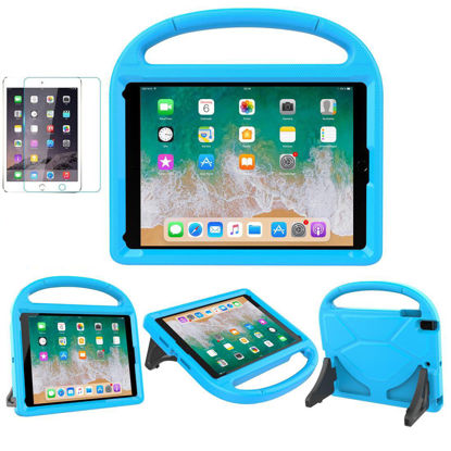 Picture of SUPLIK Kids Case for iPad 5th/6th Generation (9.7-inch, 2017/2018), iPad Air 2 Case with Screen Protector, iPad Pro 9.7 Durable Shockproof Protective Cover with Handle Stand for Kids, Blue