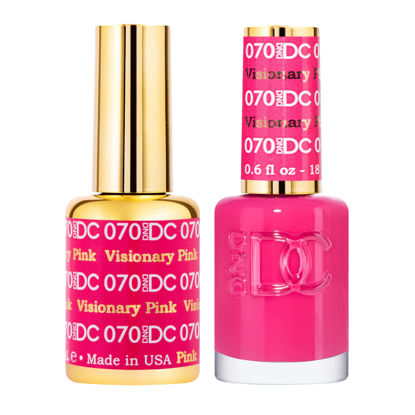 Picture of DND Gel Polish Set - 1 each of Pink Gel Polish and Pink Nail Polish, 070 Visionary Pink, 0.5 Fl Oz