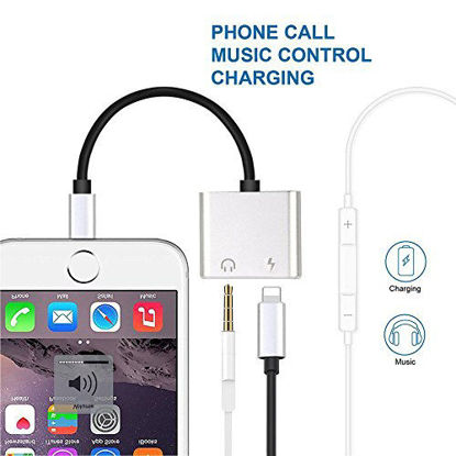 rosyclo Apple MFi Certified iPhone Headphone Adapter Splitter, 2 in 1 Dual  Lightning Converter Cable Dongle Music+Charge+Call+Volume