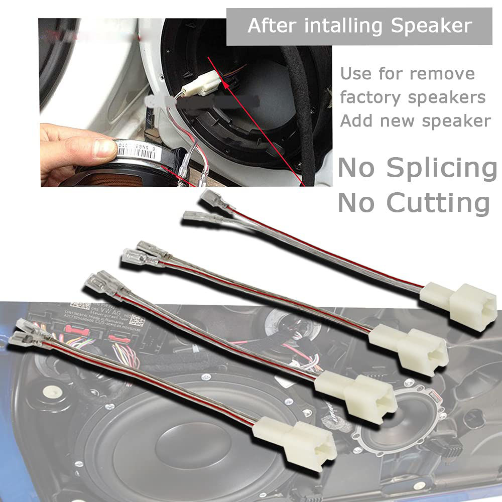 GetUSCart RED WOLF Car Door Speaker Wiring Harness Adapter Connector