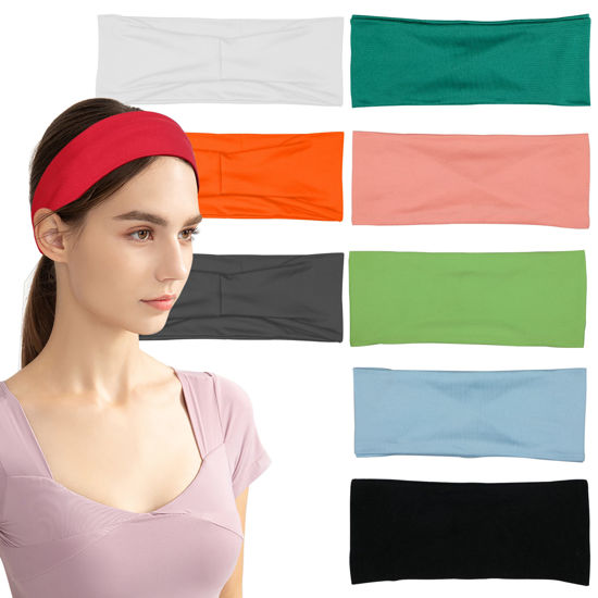 Picture of Headbands for Women. 08 Pack Headband for Women, Multicolor Headbands for Girls. Elastic Sweat Band for Women, Trendy Head Bands. Classy Head Band - Boho Headbands for Exercise & Yoga. (Smile Icon)