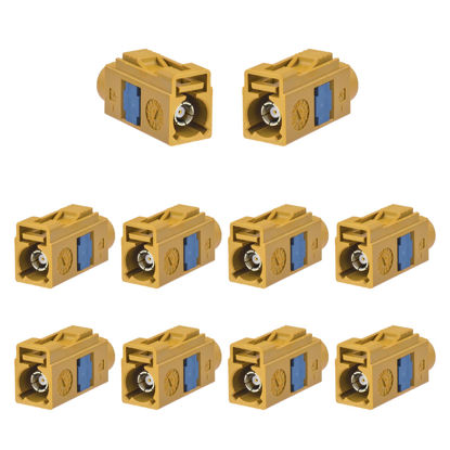 Picture of Superbat Fakra Crimp Connector Fakra K Curry Female Connector for RG174 RG179 RG316 Coax Cable, for Car Antenna Sirius XM Radio Navigation etc. 10pcs
