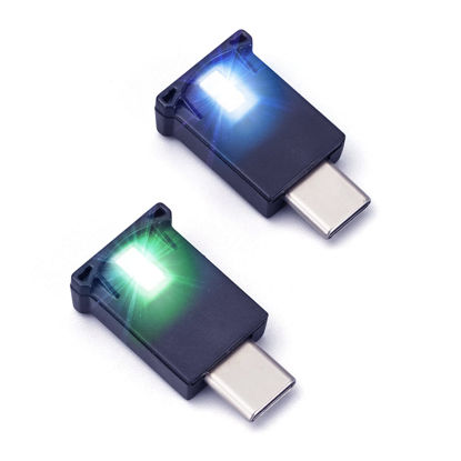 Picture of Mini USB Type C LED RGB Light Brightness Adjustable 8 Color Changeable for Car, Laptop, Keyboard. Atmosphere Smart Type-C Night Lamp for Home Decoration (Quantity: 2)