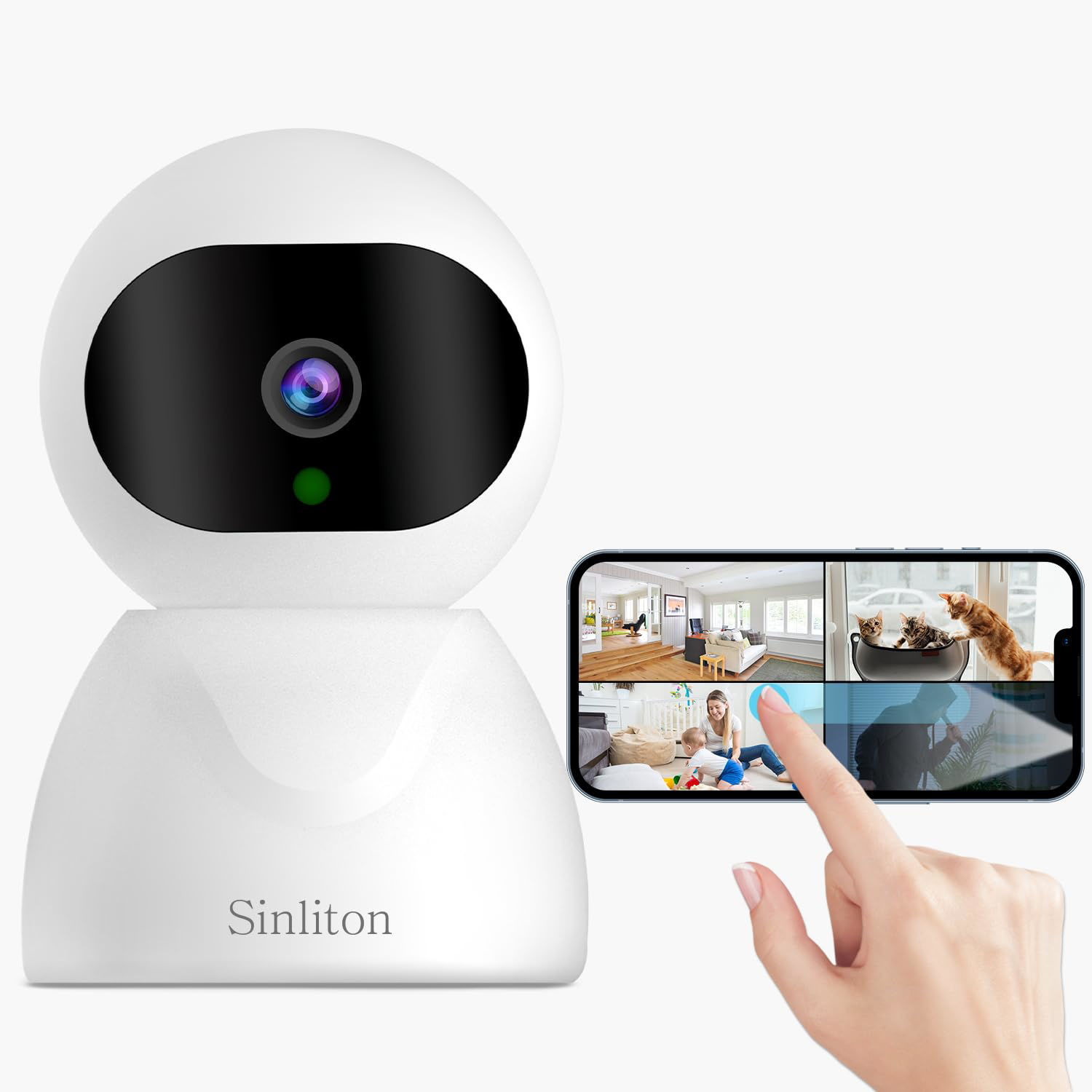 GetUSCart- Sinliton WiFi Security Camera, 1080P Baby Monitor with Phone ...