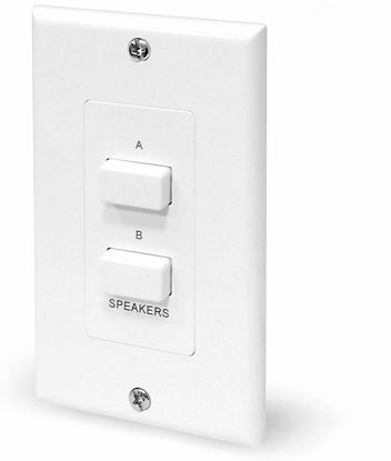 Picture of Pyle in Wall Speaker Selector Switch - Home Audio 2-Channel A/B Dual Channel Speakers Controller Pod Box - Control and Activates (2) Pair of Indoor or Outdoor Speakers PVCS2 White
