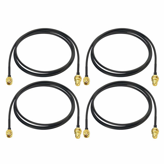 GetUSCart Bingfu WiFi Antenna Extension Cable 4Pack RPSMA Male to RP