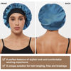Picture of HAT HUT Satin Bonnet Silk Bonnet Sleep Cap for Women Hair Bonnet for Curly Natural Hair Sleeping Adjustable Wide Band Double Layer (PRUSSIAN BLUE)