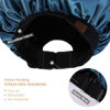 Picture of HAT HUT Satin Bonnet Silk Bonnet Sleep Cap for Women Hair Bonnet for Curly Natural Hair Sleeping Adjustable Wide Band Double Layer (PRUSSIAN BLUE)