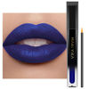Picture of MAKI YIKA Blue Lipstick Matte, Dark Blue Liquid Lipstick Long Lasting 24 Hour Lip Gloss with Brush, Waterproof & Smudge Proof & Cruelty-Free Lip Stain | CHARM BLUE