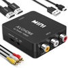 Picture of RCA to HDMI Converter, RCA to HDMI Adapter, 1080P Mini RCA Composite CVBS AV to HDMI Video Audio Converter Adapter Support PAL/NTSC for N64 Wii PS2 PS3 Xbox VHS - with RCA and HDMI Cable