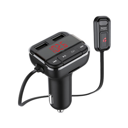 Picture of Monster Bluetooth FM Transmitter with 3.4 AMP USB Charging and External Mic, Two Ports, Hands-Free Calls, Siri, Google Assistant, Flash Drive, MicroSD Card, Music File Support, MP3, WMA, WAV, FLAC,