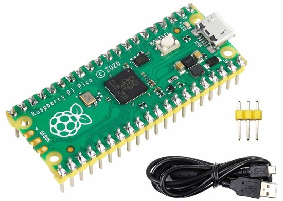 Picture of Raspberry Pi Pico with Pre-Soldered Header Microcontroller Mini Development Board Based on Raspberry Pi RP2040 Chip,Dual-Core ARM Cortex M0+ Processor, Flexible Clock Running up to 133 MHz