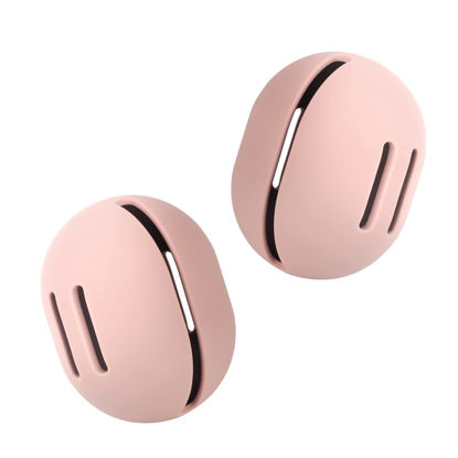 Picture of FERYES 2 PCS Makeup Sponge Holder - Shatterproof Eco-Friendly Silicone Beauty Make Up Blender Case for Travel - Pink