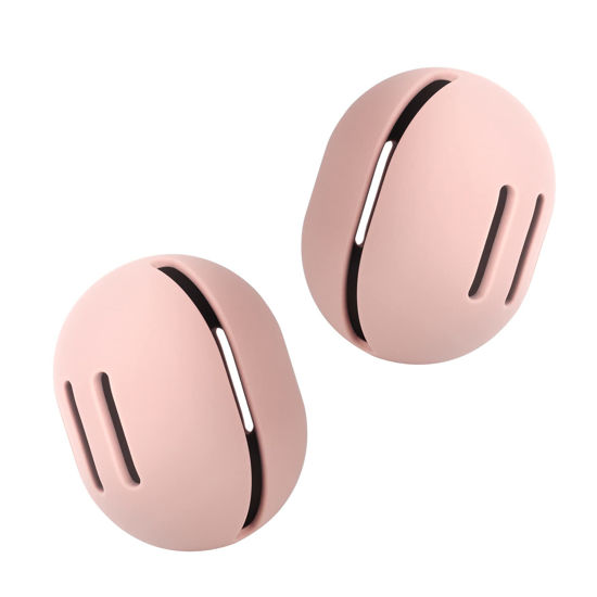 Picture of FERYES 2 PCS Makeup Sponge Holder - Shatterproof Eco-Friendly Silicone Beauty Make Up Blender Case for Travel - Pink