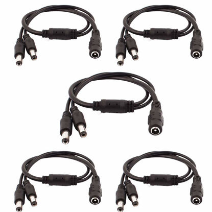 Picture of USHANLIN DC Power Splitter Security Camera Power Splitter 12V CCTV Power Cable (1 Female to 2 Male 5.5mm X 2.1mm, 5Pack)