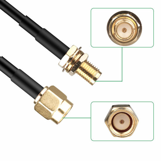 GetUSCart- traderplus 3-Pack 10FT RP-SMA Male to Female Extension Cable ...