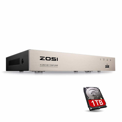 Picture of ZOSI 1080N/720P 8 channels 4-in-1 DVR HD TVI CCTV DVR Security System Network Motion Detection H.264 8CH Digital Video Recorder 1TB Hard Drive For 720P,1080P Security Camera System