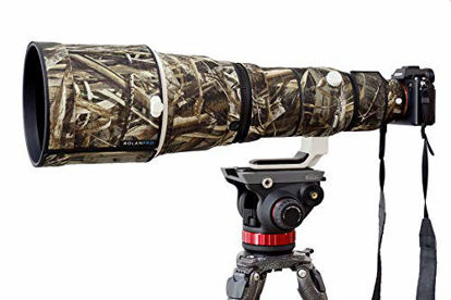 Picture of ROLANPRO Nylon Waterproof Lens Camouflage Rain Cover for Sony FE 600mm F/4 GM OSS Lens Protective Case Guns Clothing-#9 Classical Grass Waterproof